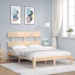 vidaXL Bedframe met hoofdbord massief hout, Huis en Inrichting, Slaapkamer | Bedden, Verzenden, Nieuw