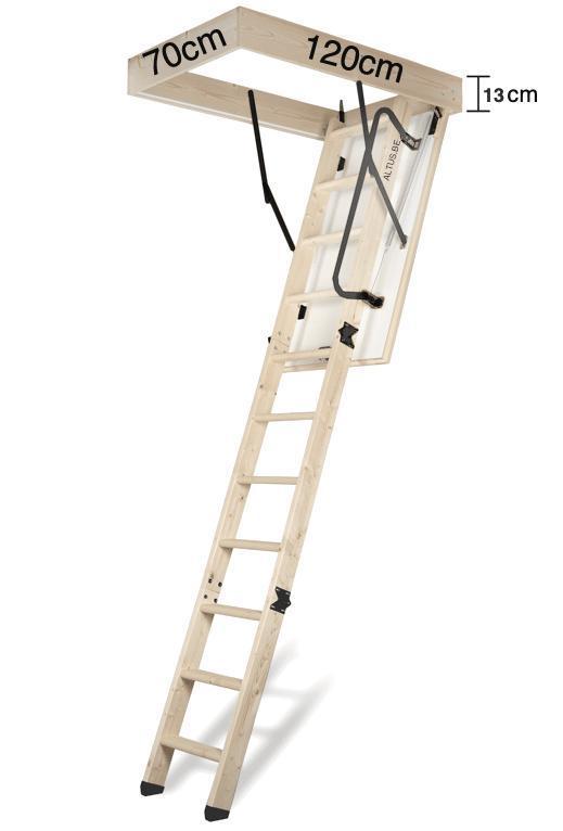 Altrex zoldertrap Woodytrex Superieur 120x70x13cm, Doe-het-zelf en Bouw, Ladders en Trappen, 2 tot 4 meter, Opvouwbaar of Inschuifbaar