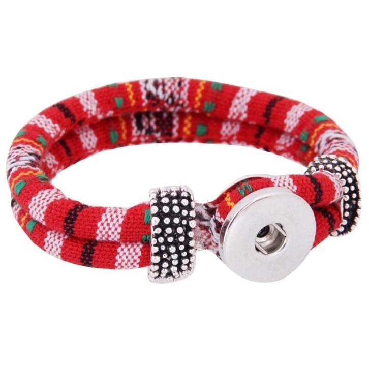 Fako Bijoux® - Armband Voor Click Buttons - Inka - Rood, Handtassen en Accessoires, Armbanden, Verzenden