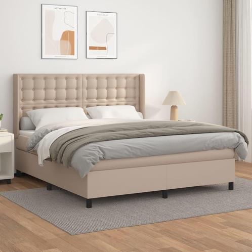 vidaXL Boxspring met matras kunstleer cappuccinokleurig, Huis en Inrichting, Slaapkamer | Bedden, Nieuw, Verzenden