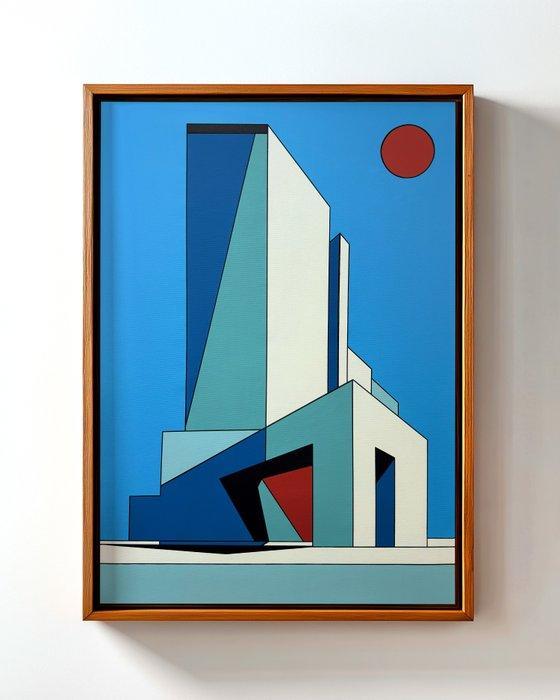 Alejandro Gonzalez - Arquitecturas Geométricas 158 - XL -, Antiek en Kunst, Kunst | Schilderijen | Modern