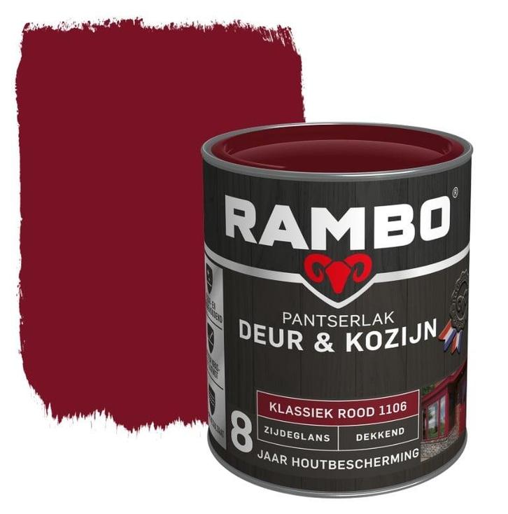 Rambo Pantserlak Deur en Kozijn Klassiek Rood 0.75L, Doe-het-zelf en Bouw, Verf, Beits en Lak, Nieuw, Verzenden