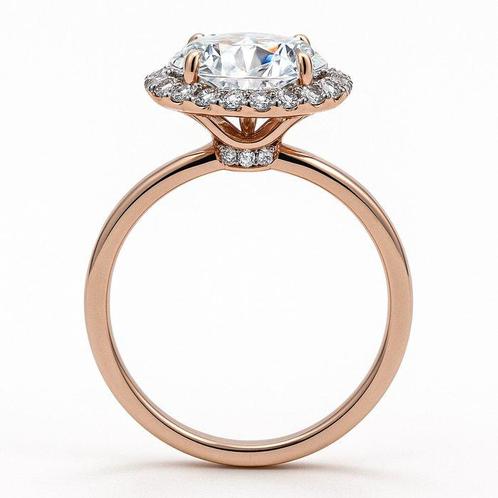 Zonder Minimumprijs - Ring - 14 karaat Roségoud - 2.32ct., Handtassen en Accessoires, Ringen