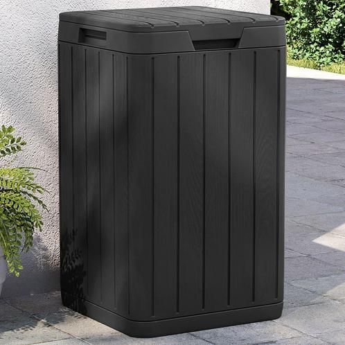 vidaXL Tuinafvalbak 38x38x65 cm polypropeen antracietkleurig, Huis en Inrichting, Woonaccessoires | Prullenbakken, Nieuw, Verzenden