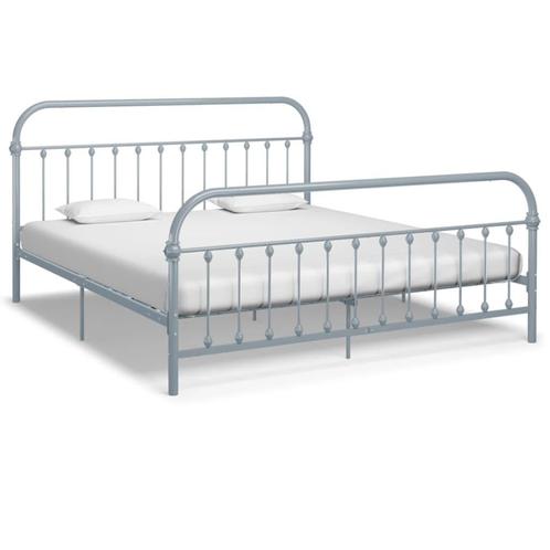 vidaXL Bedframe metaal grijs 180x200 cm, Huis en Inrichting, Slaapkamer | Bedden, Nieuw, Verzenden