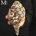 Antieke Hindoeïstische Shankha schelp - met de hand, Antiek en Kunst