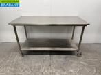 Table de travail mobile en acier inoxydable avec étagère 180, Zakelijke goederen, Horeca | Overige, Verzenden