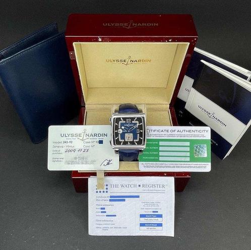 Ulysse Nardin - Quadrato Dual Time - 243-92 - Heren - 2009, Handtassen en Accessoires, Horloges | Heren