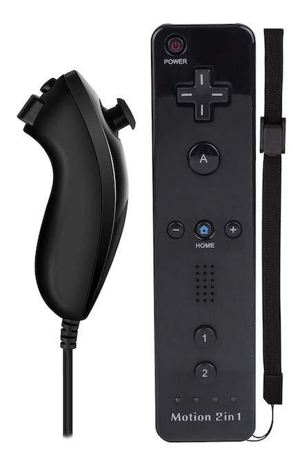 Wii Controller / Remote Motion Plus Zwart + Nunchuk Zwart..., Games en Spelcomputers, Spelcomputers | Nintendo Wii, Zo goed als nieuw