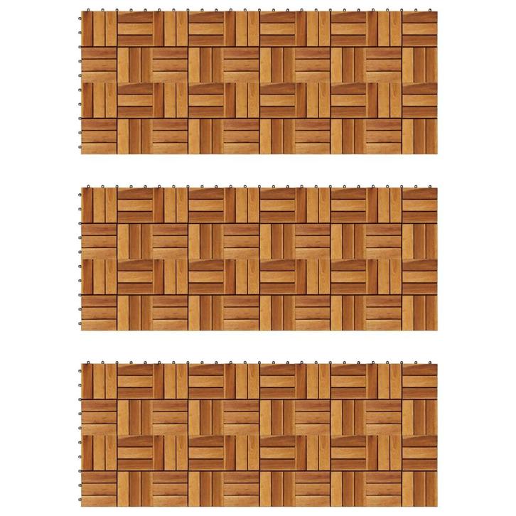 vidaXL Terrastegels 30 x 30 cm Acacia set van 30, Doe-het-zelf en Bouw, Vloerdelen en Plavuizen, Nieuw, Verzenden