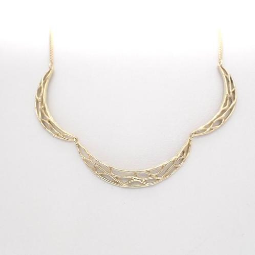 Gouden collier met vaste hanger | 49,5 cm (ketting), Handtassen en Accessoires, Kettingen, Overige kleuren, Gebruikt, Goud, Ophalen of Verzenden