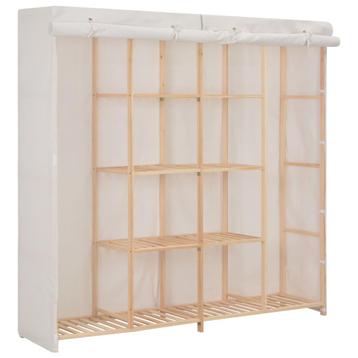 vidaXL Kledingkast 173x40x170 cm stof wit, Huis en Inrichting, Kasten | Kleerkasten, Verzenden, Nieuw