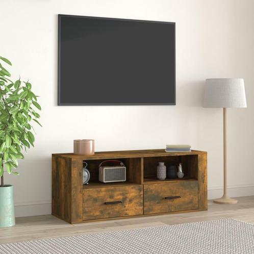 vidaXL Tv-meubel 100x35x40 cm bewerkt hout gerookt, Maison & Meubles, Armoires | Mobilier de télévision, Envoi