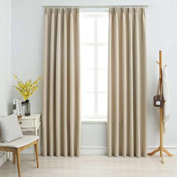 vidaXL Gordijnen verduisterend met haken 2 st 140x225 cm, Verzenden