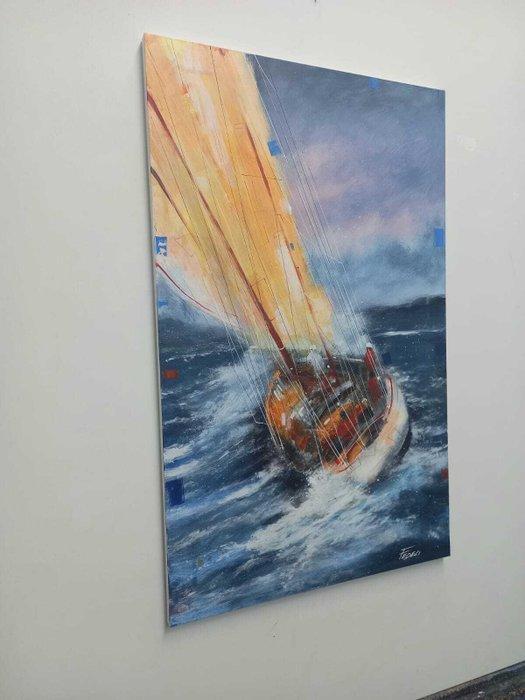 Paolo Fedeli - Regata N.1, Antiek en Kunst, Kunst | Schilderijen | Modern