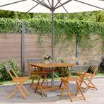 vidaXL 5-delige Tuinset poly rattan en massief hout grijs, Tuin en Terras, Tuinsets en Loungesets, Verzenden, Nieuw, Tuinset