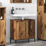 vidaXL Wastafel kabinet voor de badkamer Oud hout 60.5 x, Verzenden, Nieuw