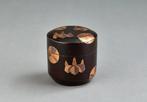 Chrysanthemum & Paulownia Maki-e Tea Caddy with Wooden Box -