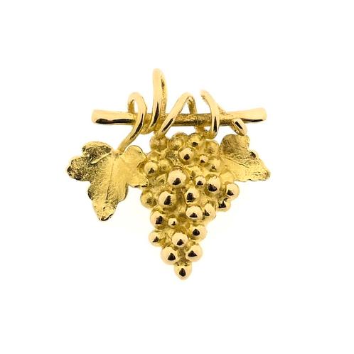 18 Krt. Gouden broche van een tros druiven (kettinghanger), Bijoux, Sacs & Beauté, Broches, Enlèvement ou Envoi