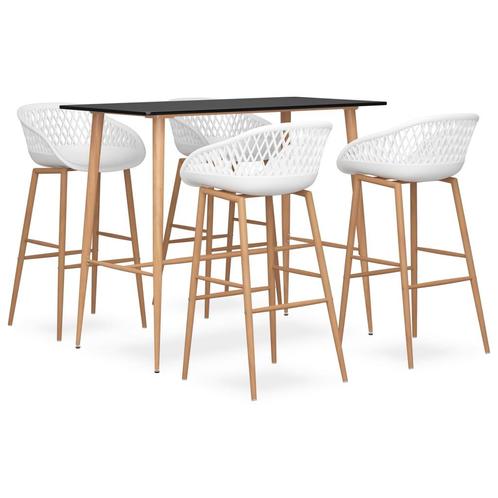 vidaXL 5-delige Barset zwart en wit, Huis en Inrichting, Complete eetkamers, Nieuw, Verzenden