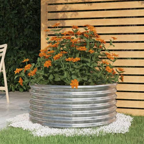 vidaXL Plantenbak 80x80x36 cm gepoedercoat staal, Tuin en Terras, Bloempotten, Nieuw, Verzenden