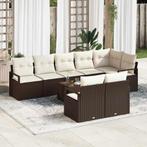 vidaXL Tuinbank Set 9 pcs Bruin Poly rattan, Verzenden, Nieuw