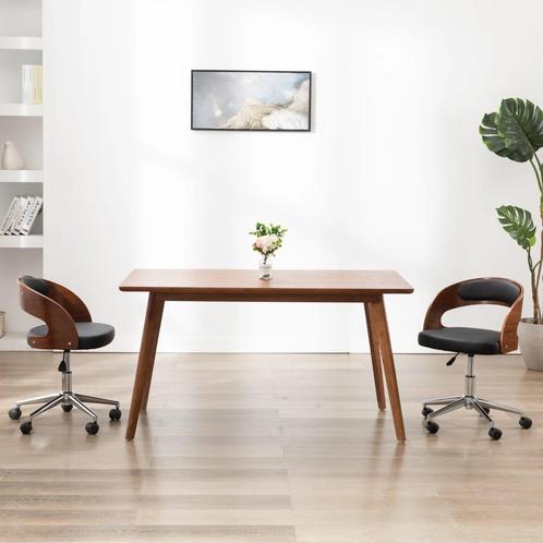 vidaXL Eetkamerstoel draaibaar gebogen hout en kunstleer, Huis en Inrichting, Stoelen, Nieuw, Verzenden