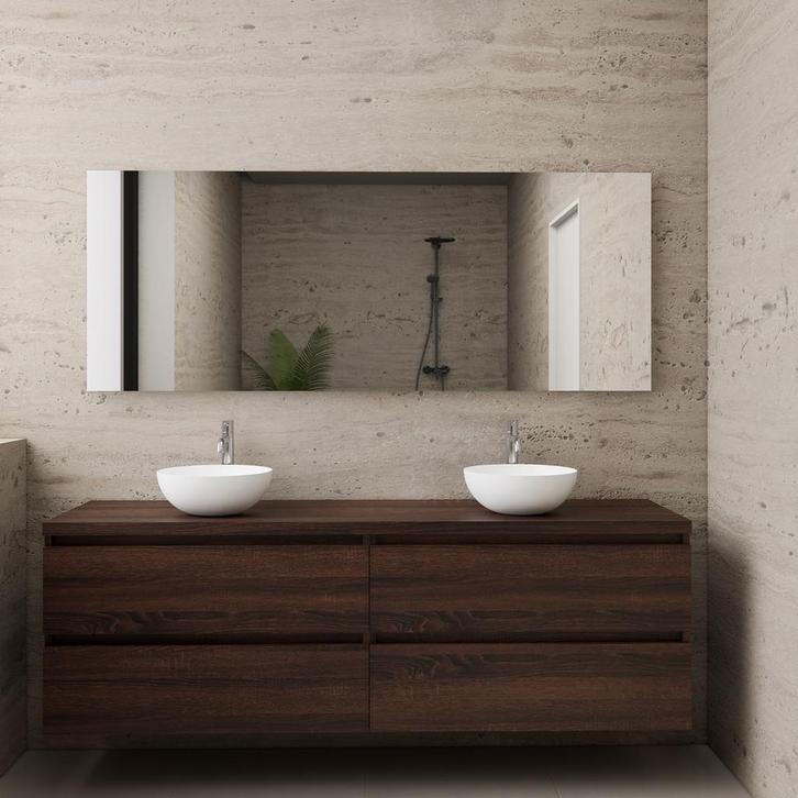 ACTIE BWS Badmeubel | Paris | Sonoma Choco | 160 cm | met, Doe-het-zelf en Bouw, Sanitair, Bad, Nieuw, Ophalen of Verzenden