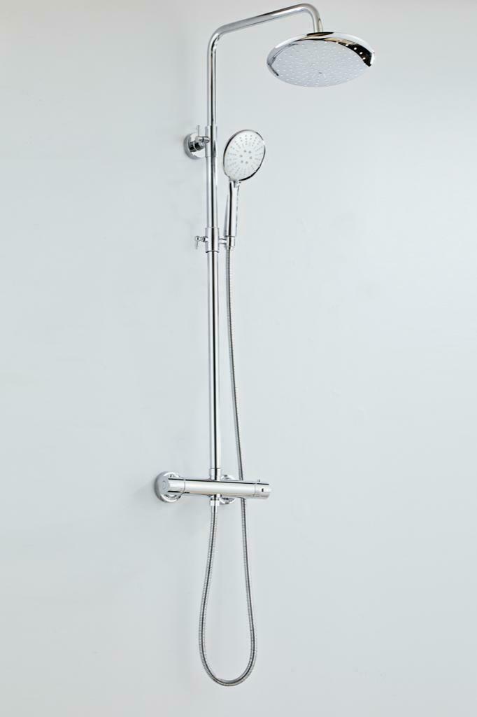 Regendoucheset Chroom + thermostaat + douchekop Regendouche, Doe-het-zelf en Bouw, Sanitair, Douche, Nieuw, Chroom, Verzenden