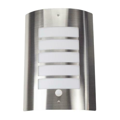 LED Wandlamp RVS met sensor | E27 fitting | IP44, Huis en Inrichting, Lampen | Wandlampen, Nieuw, Kunststof, Verzenden