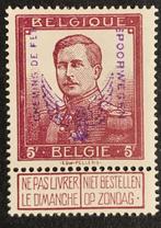 België 1915 - Spoorwegzegel - Gevleugeld wiel - 5 Franc, Timbres & Monnaies, Timbres | Europe | Belgique