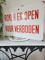 Emaille Verbodsbord Roken & Open Vuur Verboden, 1950 -