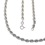 Massief zilveren gedraaide lange ketting | 91 cm, Handtassen en Accessoires, Kettingen, Gebruikt, Ophalen of Verzenden, Zilver