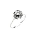 Witgouden entourage ring met diamant; 0,64 ct. (gouden ring), Gebruikt, Overige kleuren, 19 tot 20, Ophalen of Verzenden