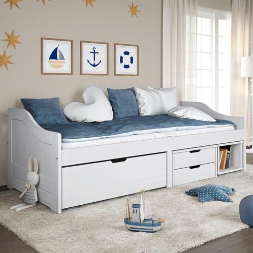vidaXL Slaapbank met 3 lades IRUN 90x200 cm massief, Huis en Inrichting, Slaapkamer | Bedden, Nieuw, Verzenden
