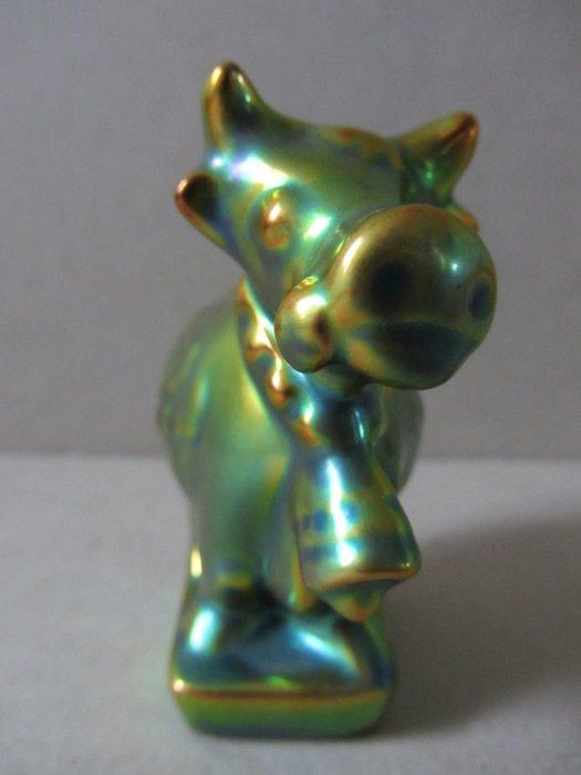 Zsolnay - Beeldje, Koe - 8 cm - Eosin, Antiek en Kunst, Antiek | Glaswerk en Kristal