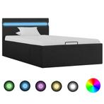 vidaXL Cadre de lit à stockage hydraulique et LED gris, Neuf, Verzenden