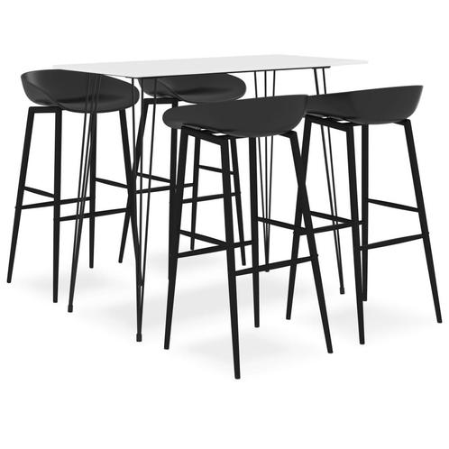 vidaXL 5-delige Barset wit en zwart, Huis en Inrichting, Complete eetkamers, Nieuw, Verzenden