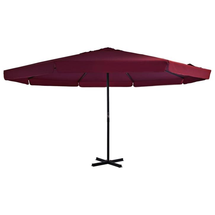vidaXL Parasol met aluminium paal 500 cm bordeauxrood, Tuin en Terras, Parasols, Nieuw, Verzenden