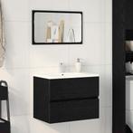 vidaXL Wasbak Kast met lade Zwart Eiken 60 x 38.5 x 45 cm, Huis en Inrichting, Verzenden, Nieuw