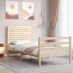 vidaXL Bedframe met hoofdbord massief hout, Huis en Inrichting, Slaapkamer | Bedden, Verzenden, Nieuw