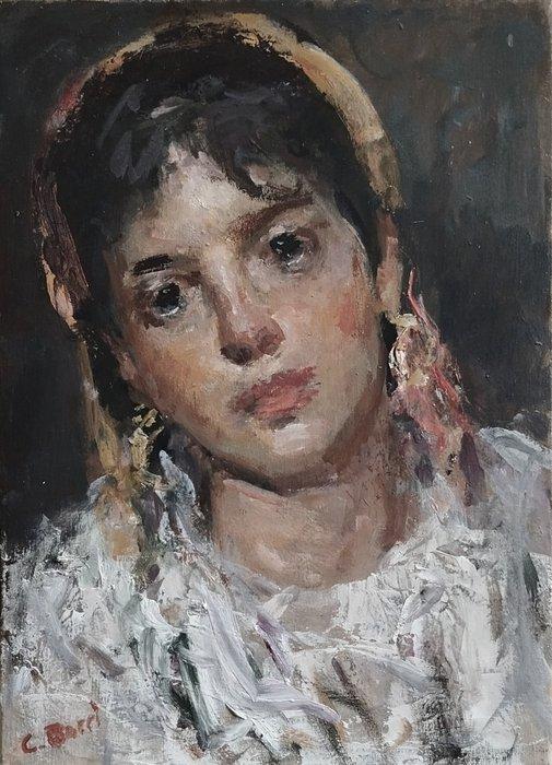 Carlo Borri (XX) - Teresina, Antiek en Kunst, Kunst | Schilderijen | Klassiek