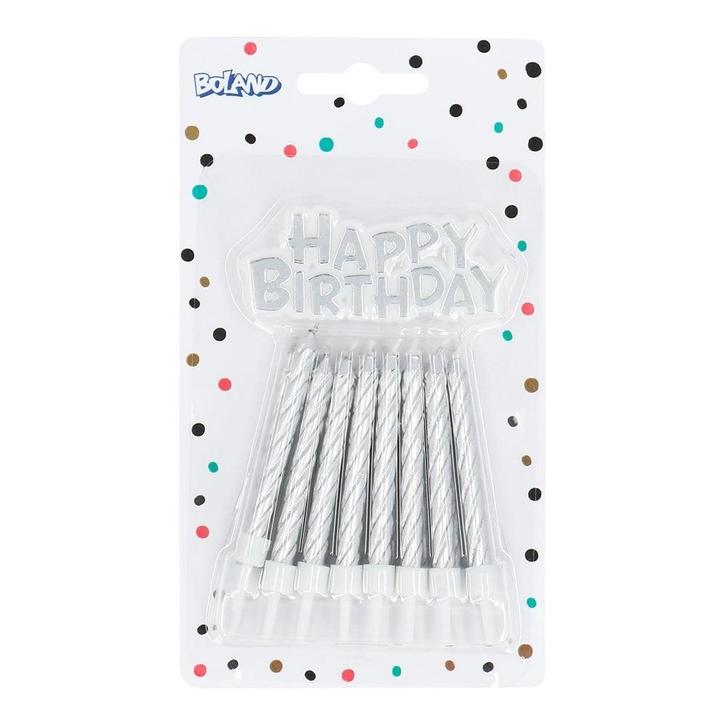 Zilveren Happy Birthday Kaarsen 16st, Hobby & Loisirs créatifs, Articles de fête, Envoi