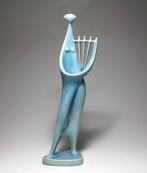 Zsolnay - Sculpture, Lady with Harp Sculpture (32,5 cm) -