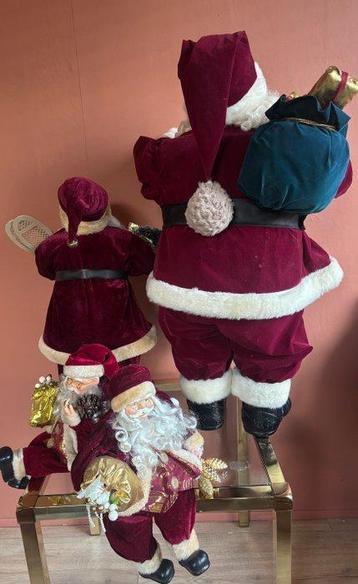 Kerstversieringen (4) - Kerstmannen - Fluweel, Plastic - beschikbaar voor biedingen