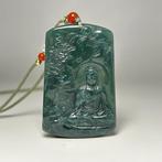 Buddha Amulet Pendant - Gecertificeerde Jadeiet (A-jade) -, Antiek en Kunst