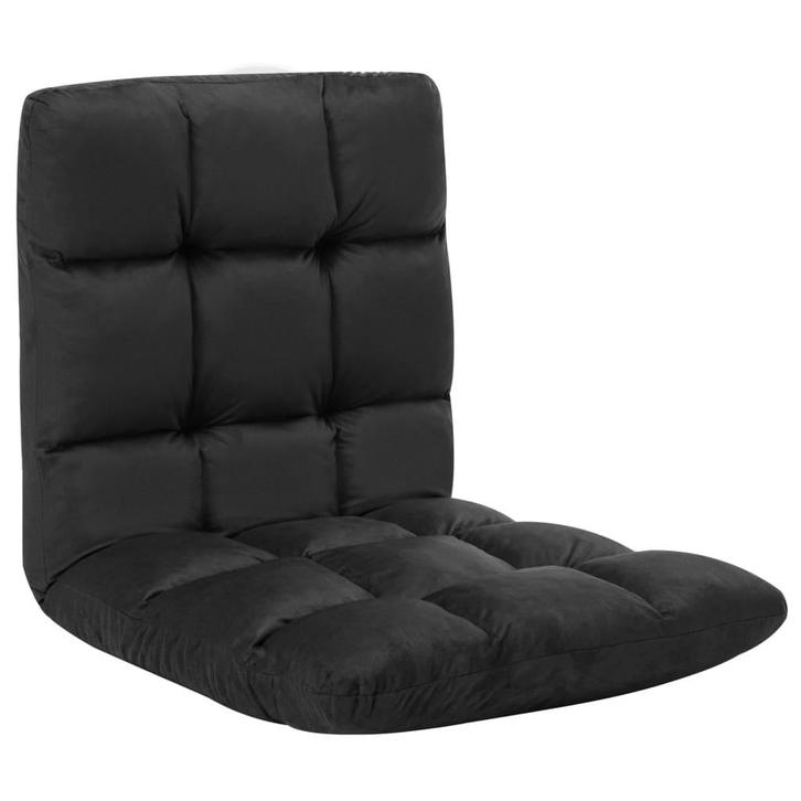 vidaXL Vloerstoel inklapbaar microvezel zwart, Maison & Meubles, Canapés | Sofas & Chaises Longues, Envoi