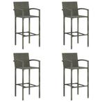vidaXL Barkrukken 4 st poly rattan grijs, Tuin en Terras, Verzenden, Nieuw
