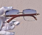 Cartier - vintage Cartier occhiali in legno placcato oro con, Nieuw