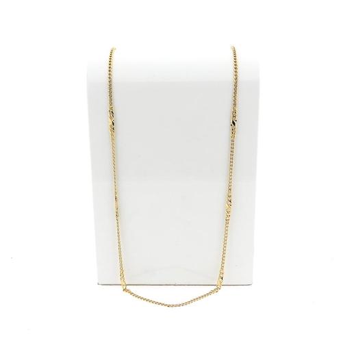 Lange gouden gourmetschakel ketting | 80,5 cm, Handtassen en Accessoires, Kettingen, Overige kleuren, Gebruikt, Goud, Ophalen of Verzenden